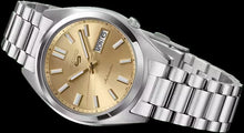 Load image into Gallery viewer, Seiko 5 Sports SNXS Automatic Gold Dial Silver Steel Strap Watch for Men - SRPL59K1