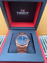 Load image into Gallery viewer, Tissot PRX Powermatic 80 Blue Dial Rose Gold Steel Strap Watch for Men - T137.407.33.041.00