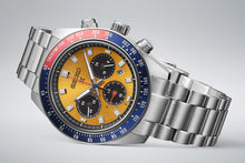 Load image into Gallery viewer, Seiko Prospex Solar Chronograph 1969 Re-interpretation Orange Dial Silver Steel Strap Watch for Men - SSC947