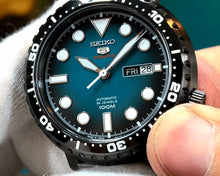 Load image into Gallery viewer, Seiko 5 Sports Automatic Turquoise Dial Grey Steel Strap Watch for Men - SRPC65J1