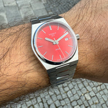 Load image into Gallery viewer, Tissot PRX Quartz Red Dial Silver Steel Strap Watch for Women - T137.210.11.421.00