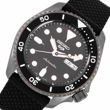 Load image into Gallery viewer, Seiko 5 Sports SKX Series Automatic Black Dial Black Silicone Strap Watch for Men - SRPD65K2