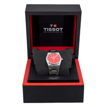 Load image into Gallery viewer, Tissot PRX Quartz Red Dial Silver Steel Strap Watch for Women - T137.210.11.421.00