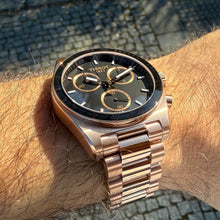 Load image into Gallery viewer, Tissot PRS 516 Chronograph Black Dial Rose Gold Steel Strap Watch for Men - T149.417.33.051.00