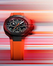 Load image into Gallery viewer, Tissot T Race Chronograph Black Dial Orange Rubber Strap Watch for Men - T141.417.37.051.02