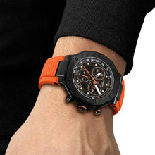 Load image into Gallery viewer, Tissot T Race Chronograph Black Dial Orange Rubber Strap Watch for Men - T141.417.37.051.02