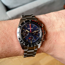 Load image into Gallery viewer, Seiko Prospex Speedtimer Solar Chronograph Blue Dial Silver Steel Strap Watch for Men - SSC815