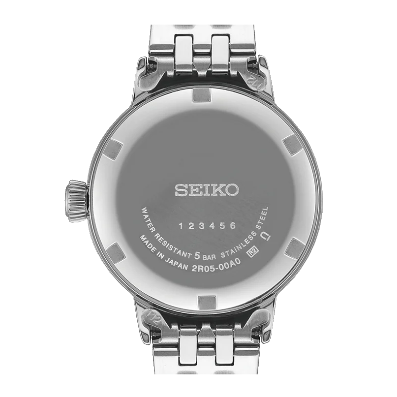 Seiko Presage Cocktail Time Automatic Skydiving Diamonds Blue Dial Silver Steel Strap Watch for Women - SRE007J1
