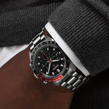 Load image into Gallery viewer, Seiko Prospex Speedtimer Solar Chronograph Black Dial Silver Steel Strap Watch for Men - SSC915