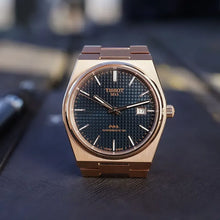 Load image into Gallery viewer, Tissot PRX Powermatic 80 Blue Dial Rose Gold Steel Strap Watch for Men - T137.407.33.041.00