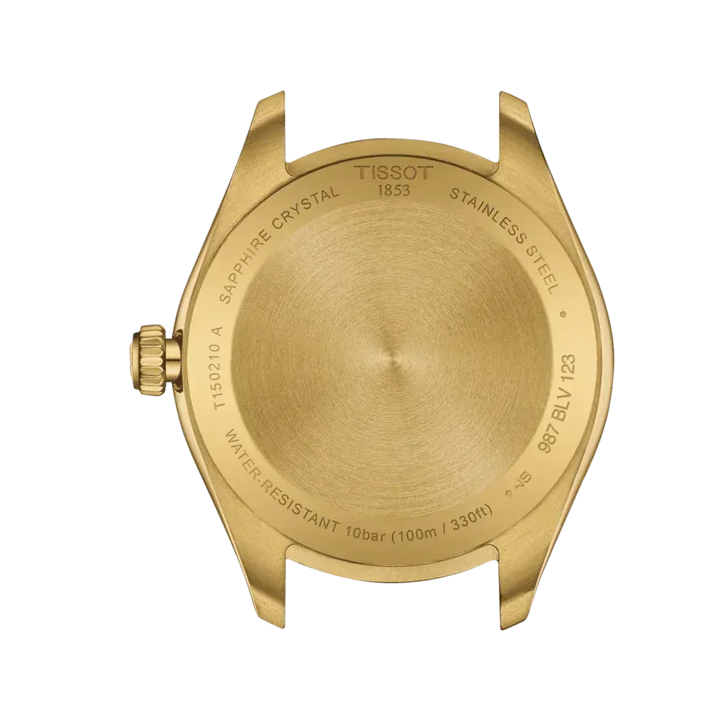 Tissot PR 100 Gold Dial Gold Steel Strap Watch for Women - T150.210.33.021.00