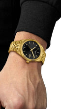 Load image into Gallery viewer, Tissot Ballade Quartz Black Dial Gold Steel Strap Watch for Men - T156.410.33.051.00