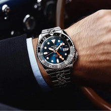 Load image into Gallery viewer, Seiko 5 Sports SKX Racers Heritage Velocity Blue Dial Silver Steel Strap Watch for Men - SSK045K1
