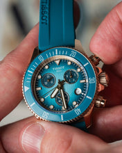 Load image into Gallery viewer, Tissot Seastar 1000 Chronograph Turqouise Dial Turqouise Rubber Strap Watch for Women - T120.217.37.041.00