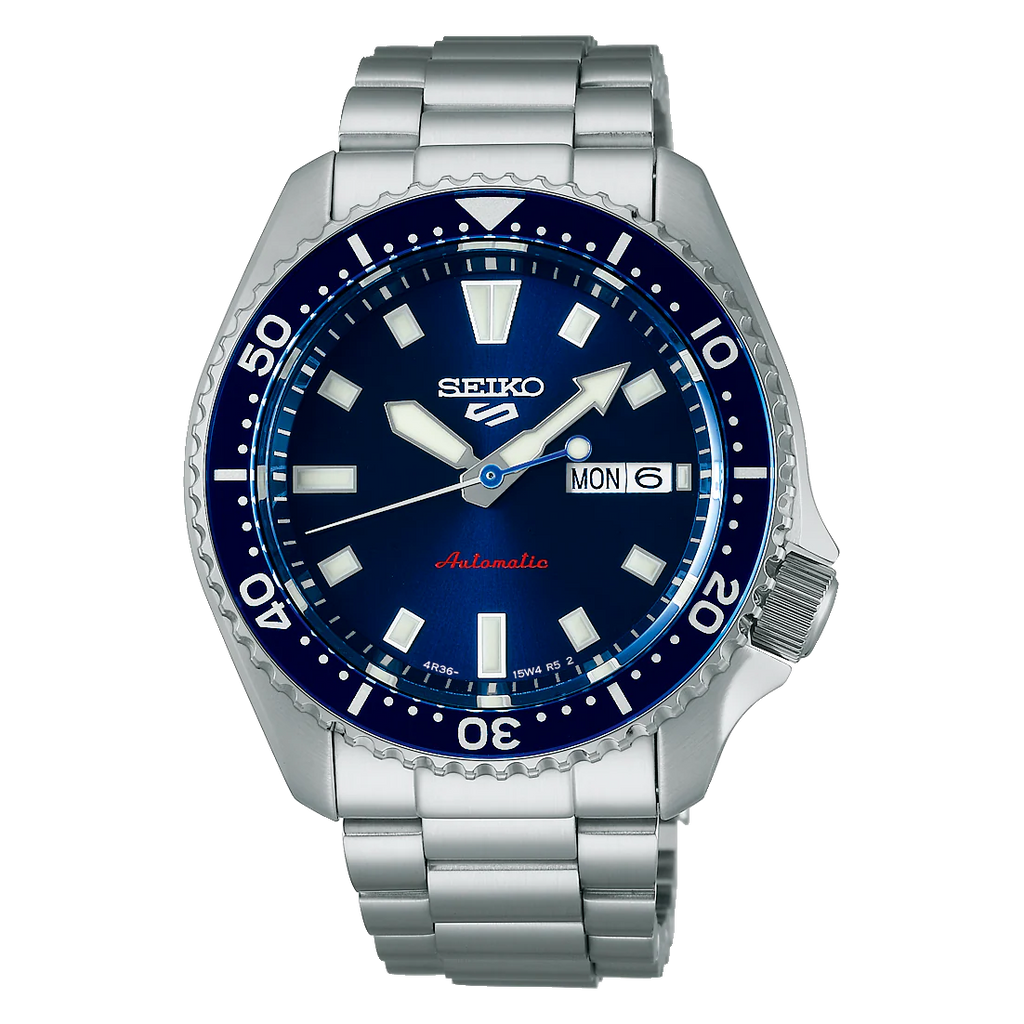 Seiko 5 Sports SKX Automatic Blue Dial Silver Steel Strap Watch for Men - SRPL83K1