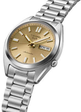 Load image into Gallery viewer, Seiko 5 Sports SNXS Automatic Gold Dial Silver Steel Strap Watch for Men - SRPL59K1