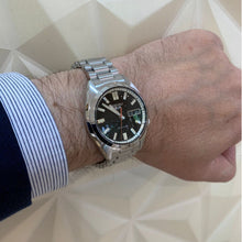 Load image into Gallery viewer, Seiko 5 Sports SNXS Series Automatic Black Dial Silver Steel Strap Watch for Men - SRPK89K1
