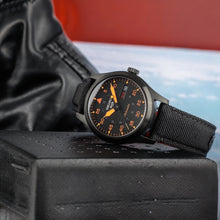 Load image into Gallery viewer, Seiko 5 Sports Flieger Pilot Automatic Black Dial Black Nylon Strap Watch for Men - SRPH33K1