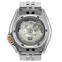 Load image into Gallery viewer, Seiko 5 GMT Sport Asia Exclusive Limited Edition Off White Dial Silver Steel Strap Watch for Men - SSK046K1