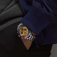 Load image into Gallery viewer, Seiko Prospex Solar Chronograph 1969 Re-interpretation Orange Dial Silver Steel Strap Watch for Men - SSC947