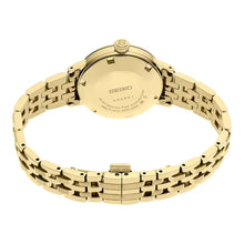 Load image into Gallery viewer, Seiko Presage Cocktail Time Automatic Diamonds Gold Dial Gold Steel Strap Watch for Women - SRE018J1