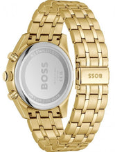 Load image into Gallery viewer, Hugo Boss Skytraveller Chronograph Black Dial Gold Steel Strap Watch for Men - 1514152