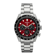 Load image into Gallery viewer, Seiko Prospex US Special Edition Speedtimer Solar Chronograph Red Dial Silver Steel Strap Watch for Men - SSC927
