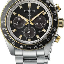 Load image into Gallery viewer, Seiko Prospex Speedtimer Solar Chronograph Black Dial Silver Steel Strap Watch for Men - SSC941