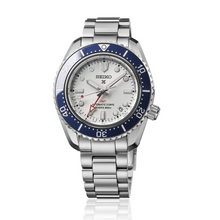 Load image into Gallery viewer, Seiko Prospex 1968 Heritage Diver's GMT 60th Anniversary White Dial Silver Steel Strap Watch for Men - SPB519J1