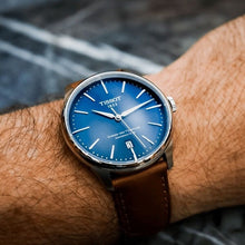 Load image into Gallery viewer, Tissot Chemin des Tourelles Automatic Powermatic 80 Blue Dial Brown Leather Strap Watch for Men - T139.407.16.041.00