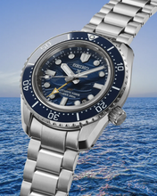 Load image into Gallery viewer, Seiko Prospex 1968 Heritage Divers GMT The Great Wave Limited Edition Blue Dial Silver Steel Strap Watch for Men - SPB509J1