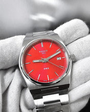 Load image into Gallery viewer, Tissot PRX Quartz Red Dial Silver Steel Strap Watch for Women - T137.210.11.421.00