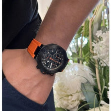 Load image into Gallery viewer, Tissot T Race Chronograph Black Dial Orange Rubber Strap Watch for Men - T141.417.37.051.02