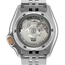 Load image into Gallery viewer, Seiko 5 GMT Sport Asia Exclusive Limited Edition Off White Dial Silver Steel Strap Watch for Men - SSK046K1