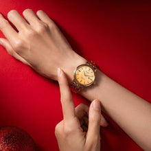 Load image into Gallery viewer, Seiko Presage Cocktail Time Automatic Diamonds Gold Dial Gold Steel Strap Watch for Women - SRE018J1