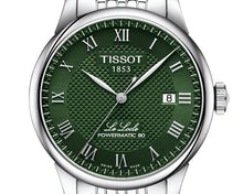 Load image into Gallery viewer, Tissot Le Locle Powermatic 80 Automatic Green Dial Silver Steel Strap Watch for Men - T006.407.11.093.00