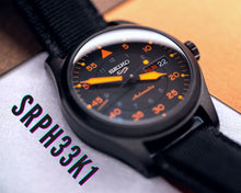 Load image into Gallery viewer, Seiko 5 Sports Flieger Pilot Automatic Black Dial Black Nylon Strap Watch for Men - SRPH33K1