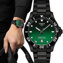 Load image into Gallery viewer, Tissot Tissot Seastar 1000 Quartz Green Dial Black Steel Strap Watch for Men - T120.410.33.091.00