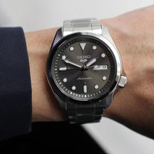 Load image into Gallery viewer, Seiko 5 Sports Automatic Grey Dial Silver Steel Strap Watch for Men - SRPE51K1