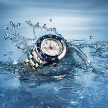 Load image into Gallery viewer, Seiko Prospex 1968 Heritage Diver's GMT 60th Anniversary White Dial Silver Steel Strap Watch for Men - SPB519J1