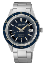 Load image into Gallery viewer, Seiko Presage Style60's Automatic Blue Dial Silver Steel Strap Watch for Men - SRPG05J1