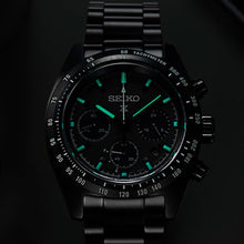 Load image into Gallery viewer, Seiko Prospex Speedtimer The Black Series Limited Edition Black Dial Black Steel Strap Watch for Men - SSC917