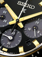 Load image into Gallery viewer, Seiko Prospex Speedtimer Solar Chronograph Black Dial Silver Steel Strap Watch for Men - SSC941