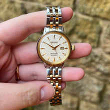 Load image into Gallery viewer, Seiko Presage Cocktail Time Automatic Diamonds White Dial Two Tone Steel Strap Watch for Women - SRE010J1