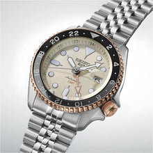 Load image into Gallery viewer, Seiko 5 GMT Sport Asia Exclusive Limited Edition Off White Dial Silver Steel Strap Watch for Men - SSK046K1