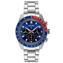 Load image into Gallery viewer, Seiko Prospex Speedtimer Solar Chronograph Blue Dial Silver Steel Strap Watch for Men - SSC913