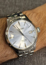 Load image into Gallery viewer, Seiko Presage Cocktail Time Automatic Ice Blue Dial Silver Steel Strap Watch for Men - SRPE19J1