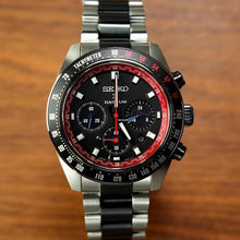 Load image into Gallery viewer, Seiko Prospex Speedtimer Solar Chronograph Datsun 240Z Collaboration Limited Edition Black Dial Two Tone Steel Strap Watch for Men - SSC957