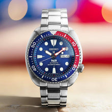 Load image into Gallery viewer, Seiko Prospex PADI Special Edition Automatic Blue Dial Silver Steel Strap Watch for Men - SRPE99