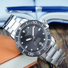 Load image into Gallery viewer, Tissot Seastar 1000 Powermatic 80 Grey Dial Silver Steel Strap Watch for Men - T120.407.11.081.01